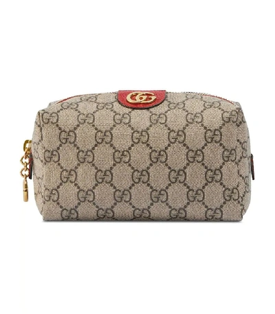 Shop Gucci Ophidia Gg Cosmetic Case In Brown