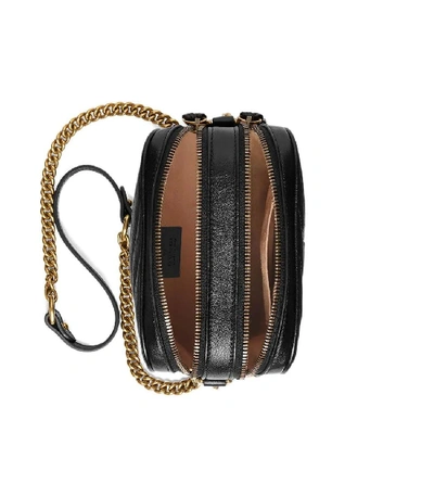 Shop Gucci Gg Marmont Mini Shoulder Bag In Black