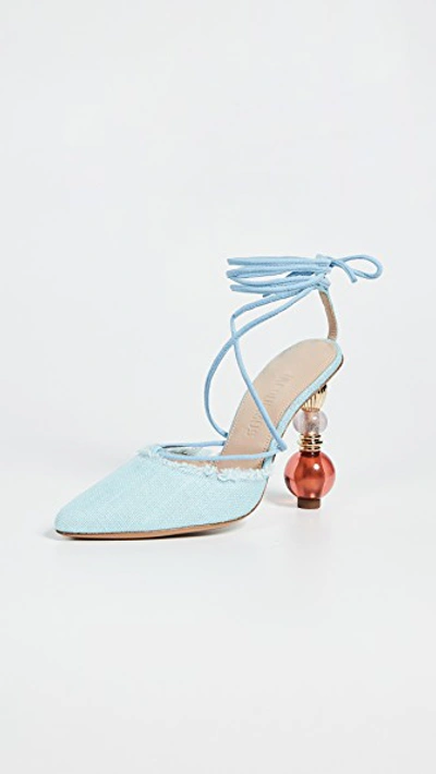 Shop Jacquemus Les Portofino D'orsay Sandals In Light Blue