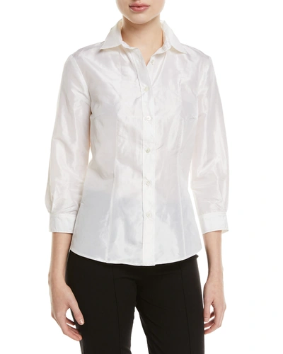 Shop Carolina Herrera Taffeta Button-front Shirt In White