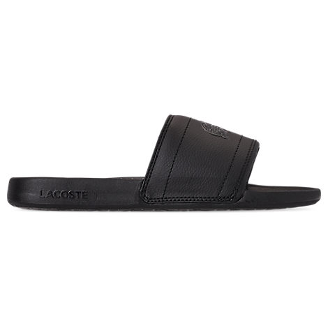 lacoste fraisier croc sliders in black