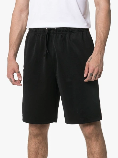 Shop Burberry Icon Stripe Cotton Blend Shorts In 1002 Black