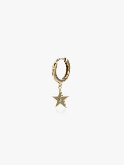 Shop Andrea Fohrman 18k Yellow Gold Star Diamond Hoop Earring