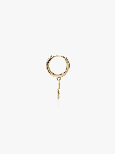 Shop Andrea Fohrman 18k Yellow Gold Star Diamond Hoop Earring