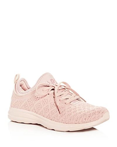 Shop Apl Athletic Propulsion Labs Women's Phantom Techloom Knit Lace Up Sneakers In Rose Dust