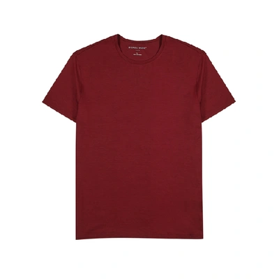 Shop Derek Rose Basel Burgundy Stretch-modal T-shirt