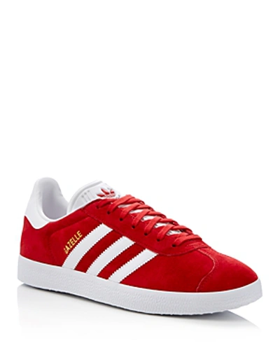Shop Adidas Originals Men's Gazelle Lace Up Sneakers In Scarlet Red