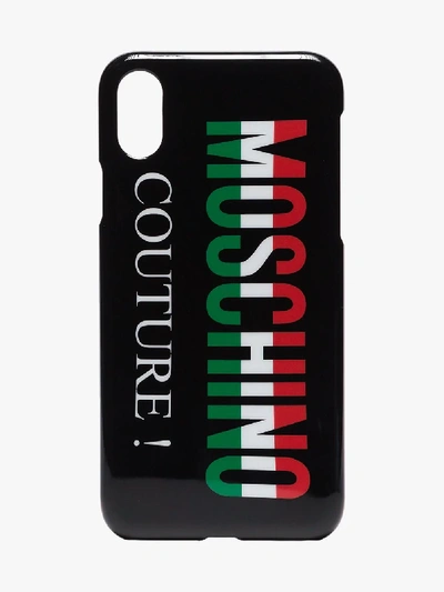 Shop Moschino Iphone X-hülle Mit Logo In Black