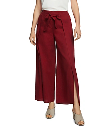 Shop 1.state Tie-waist Wide-leg Linen Pants In Mineral Red