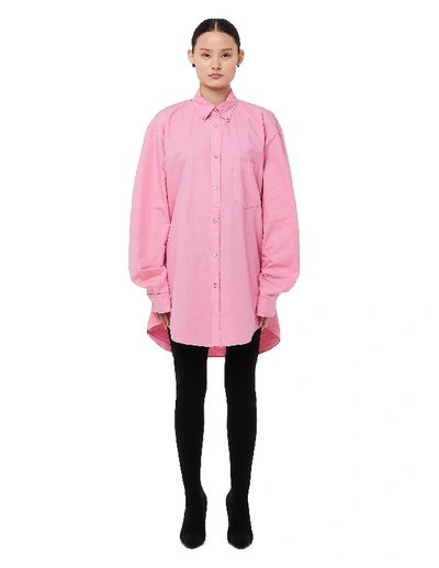 Shop Balenciaga Cotton Pink Dress