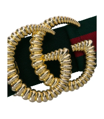 Shop Gucci Web Trim Logo Belt In Multi