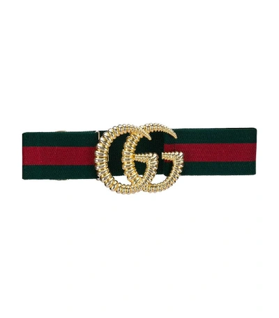 Shop Gucci Web Trim Logo Belt In Multi