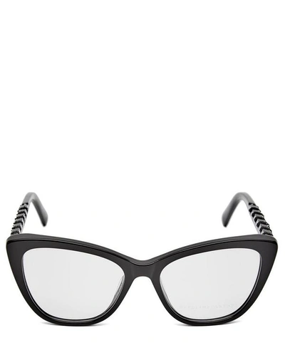 Shop Stella Mccartney Falabella Chain Cat-eye Glasses In Black