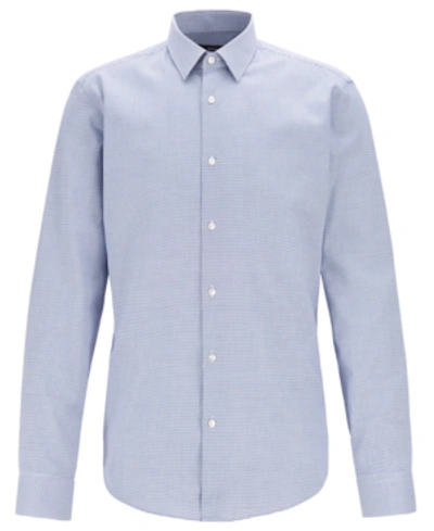 Shop Hugo Boss Boss Men's Eliott Regular-fit Cotton Shirt In Medium Blue