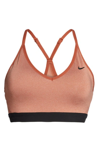 Shop Nike Indy Sports Bra In Dusty Peach/ Pure/ Black