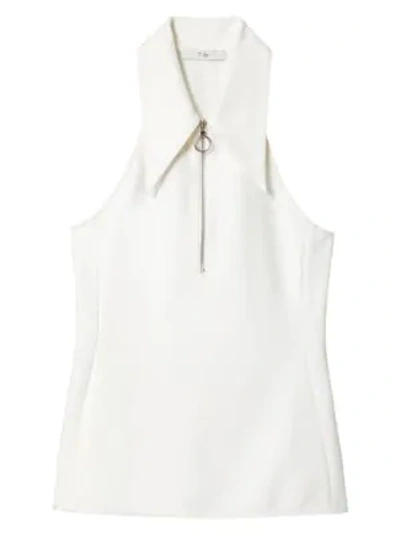 Shop Tibi Sleeveless Structured Crepe Top In White