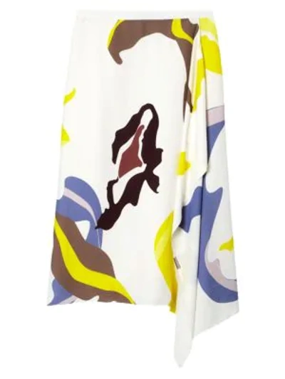 Shop Tibi Ant Farm-print Asymmetrical Skirt In White Multi