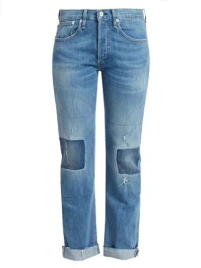 Shop Rag & Bone Rosa Mid-rise Boyfriend Patchwork Cuffed Jeans In Ito
