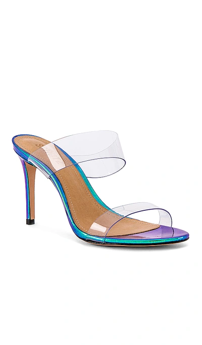 Shop Schutz Ariella Heel In Clear & Blue Holographic