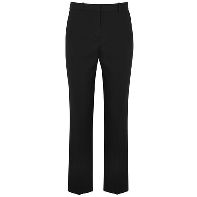 Shop Givenchy Black Tapered-leg Wool Trousers
