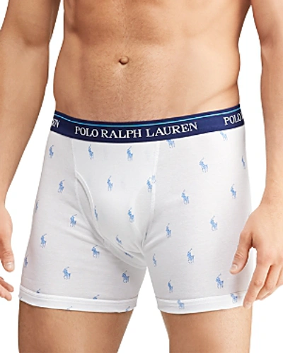 Shop Polo Ralph Lauren Boxer Briefs - Pack Of 3 In Blue/pink/white