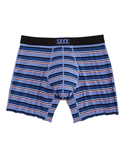 Shop Saxx Vibe Striped Boxer Briefs In Purple