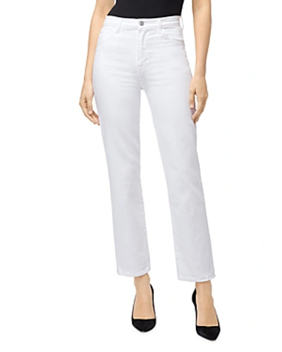 Shop J Brand Jules High-rise Straight Leg Jeans In White