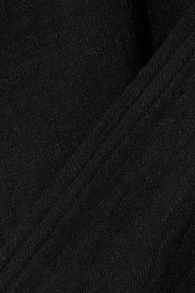Shop Kalita Gaia Cotton-gauze Wrap Mini Dress In Black
