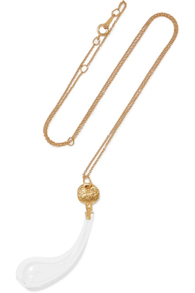 Shop Alighieri The Lion's Vessel Gold-plated And Glass Necklace