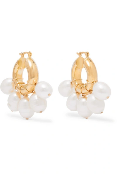 Shop Eliou Kavala Gold-plated Pearl Earrings