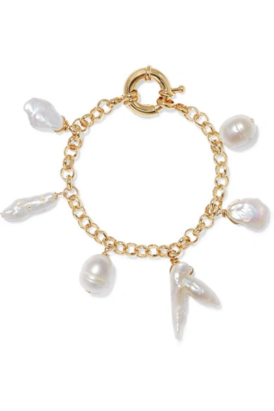 Shop Eliou Deia Gold-plated Pearl Bracelet