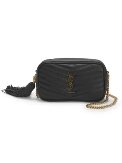 Shop Saint Laurent Mini Lou Matelassé Leather Camera Bag In Black