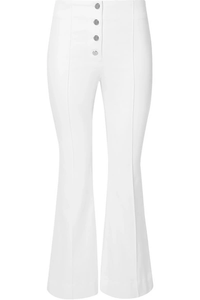 Shop Rosetta Getty Cropped High-rise Flared Jeans In White