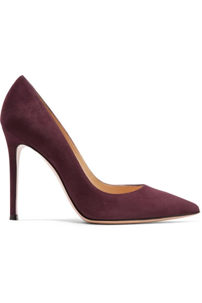 Shop Gianvito Rossi 105 Suede Pumps In Plum