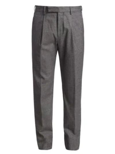Shop Ermenegildo Zegna Melange Wool-blend Pants In Grey
