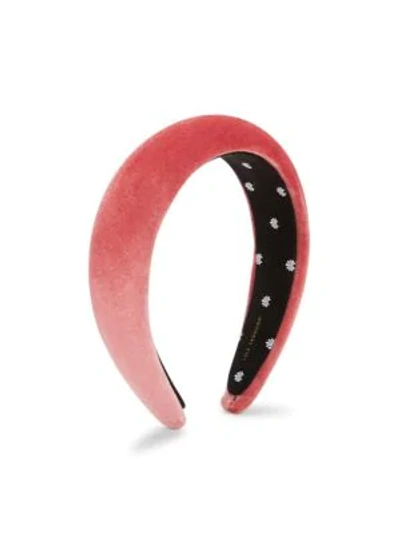 Shop Lele Sadoughi Alice Padded Velvet Headband In Rouge Pink