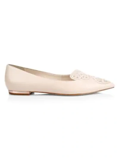 Shop Sophia Webster Butterfly Embellished Leather Flats In 37.5 (7.5)