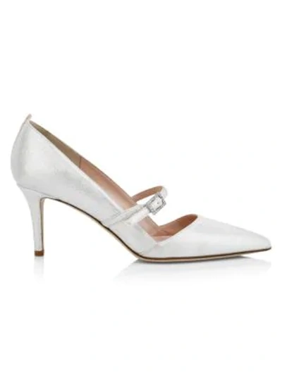 Shop Sjp By Sarah Jessica Parker Women's Stardust Metallic Mary Jane Pumps In White