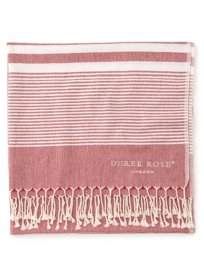 Shop Derek Rose Hammam Towel Karinna Pure Cotton Red