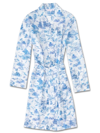 Shop Derek Rose Women's Robe Ledbury 11 Cotton Batiste Blue