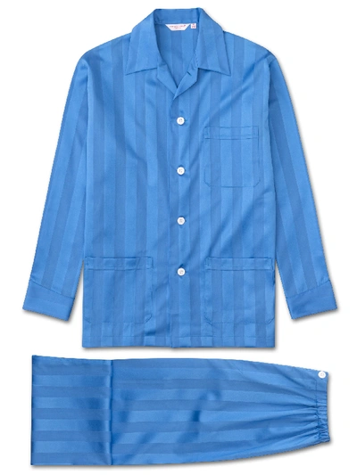 Shop Derek Rose Men's Classic Fit Pyjamas Lingfield Cotton French
