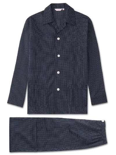 Derek Rose Polka Dot Two-piece Pyjamas In Navy