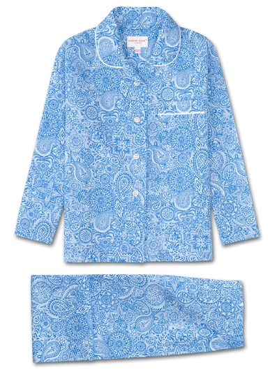 Shop Derek Rose Girls' Pyjamas Ledbury 6 Cotton Batiste Blue