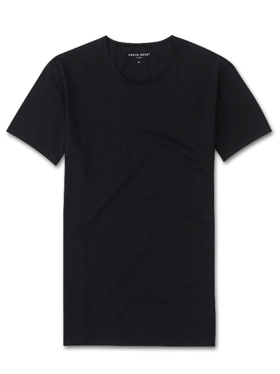Derek Rose Men's Underwear T-shirt Jack Pima Cotton Stretch Black In Black