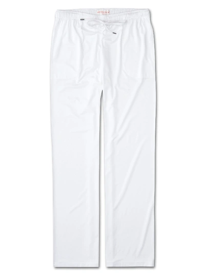 Shop Derek Rose Men's Lounge Trousers Basel Micro Modal Stretch White