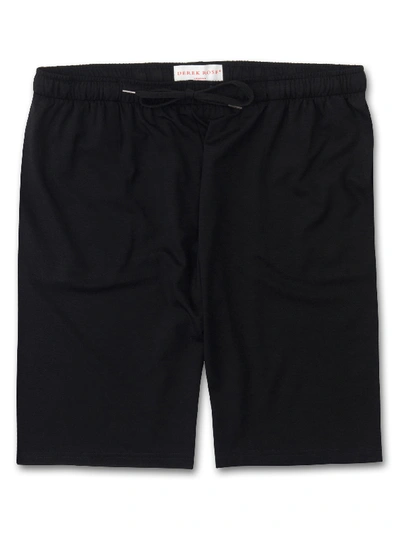 Shop Derek Rose Men's Lounge Shorts Basel Micro Modal Stretch Black