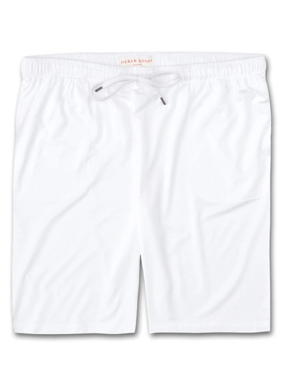 Shop Derek Rose Men's Lounge Shorts Basel Micro Modal Stretch White