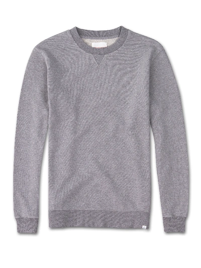 Shop Derek Rose Men's Sweatshirt Devon Loopback Cotton Silver