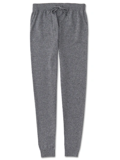 Shop Derek Rose Women's Cashmere Track Pants Finley Pure Cashmere Silver