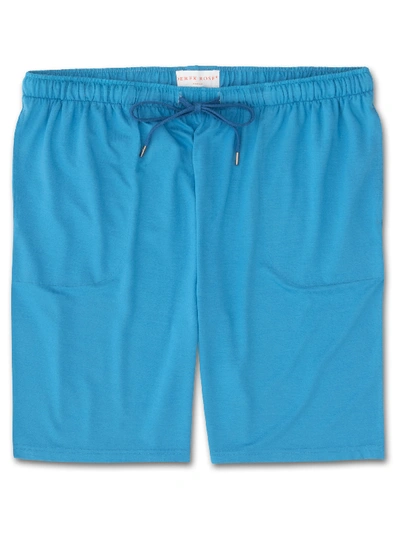 Shop Derek Rose Men's Jersey Shorts Basel 6 Micro Modal Stretch Blue